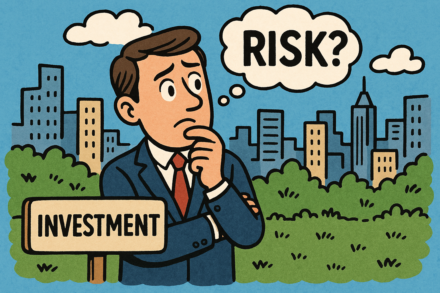 Investor worrying about the risk of investing